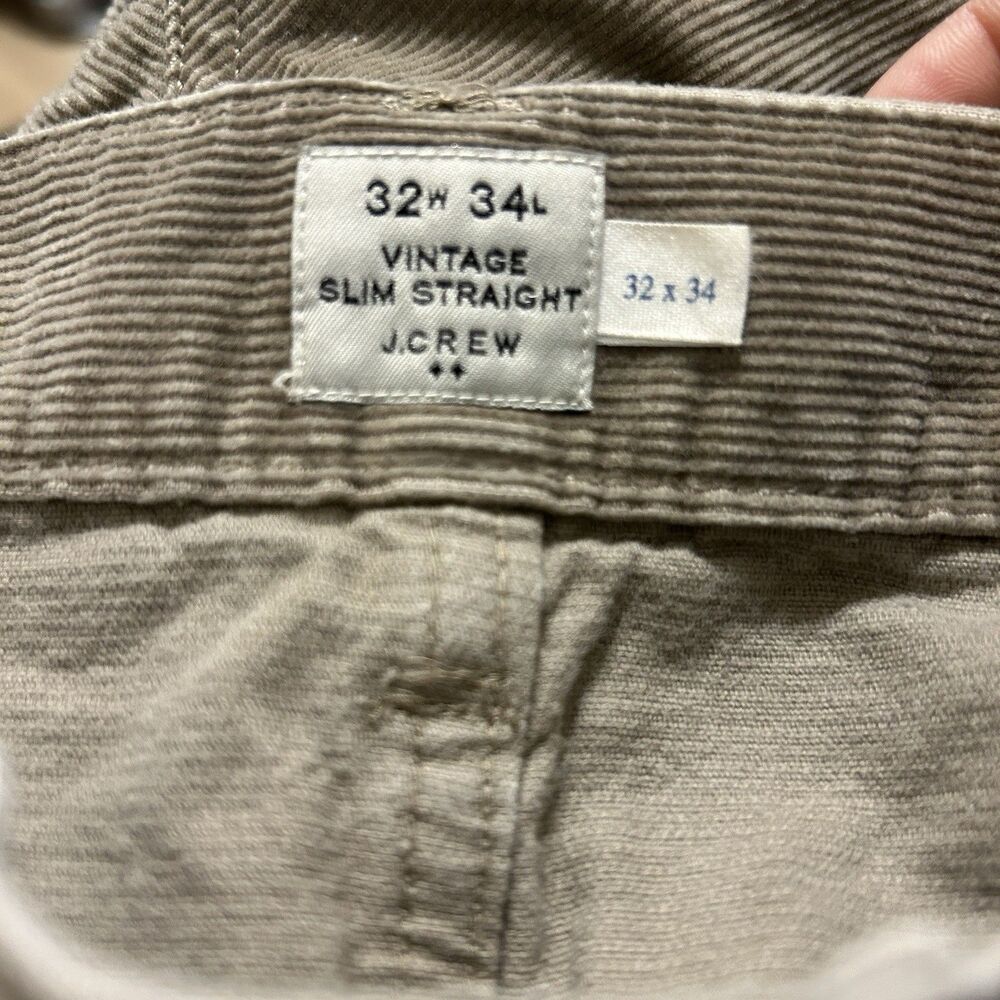 J. Crew Corduroy Chino Pants Mens 32x34 Brown 5 Pocket Vintage Slim Straight - Picture 5 of 6